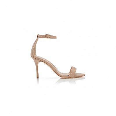 MANOLO BLAHNIK CHAOS BEIGE NAPPA LEATHER ANKLE STRAP SANDALS 9XX-0747-0022
